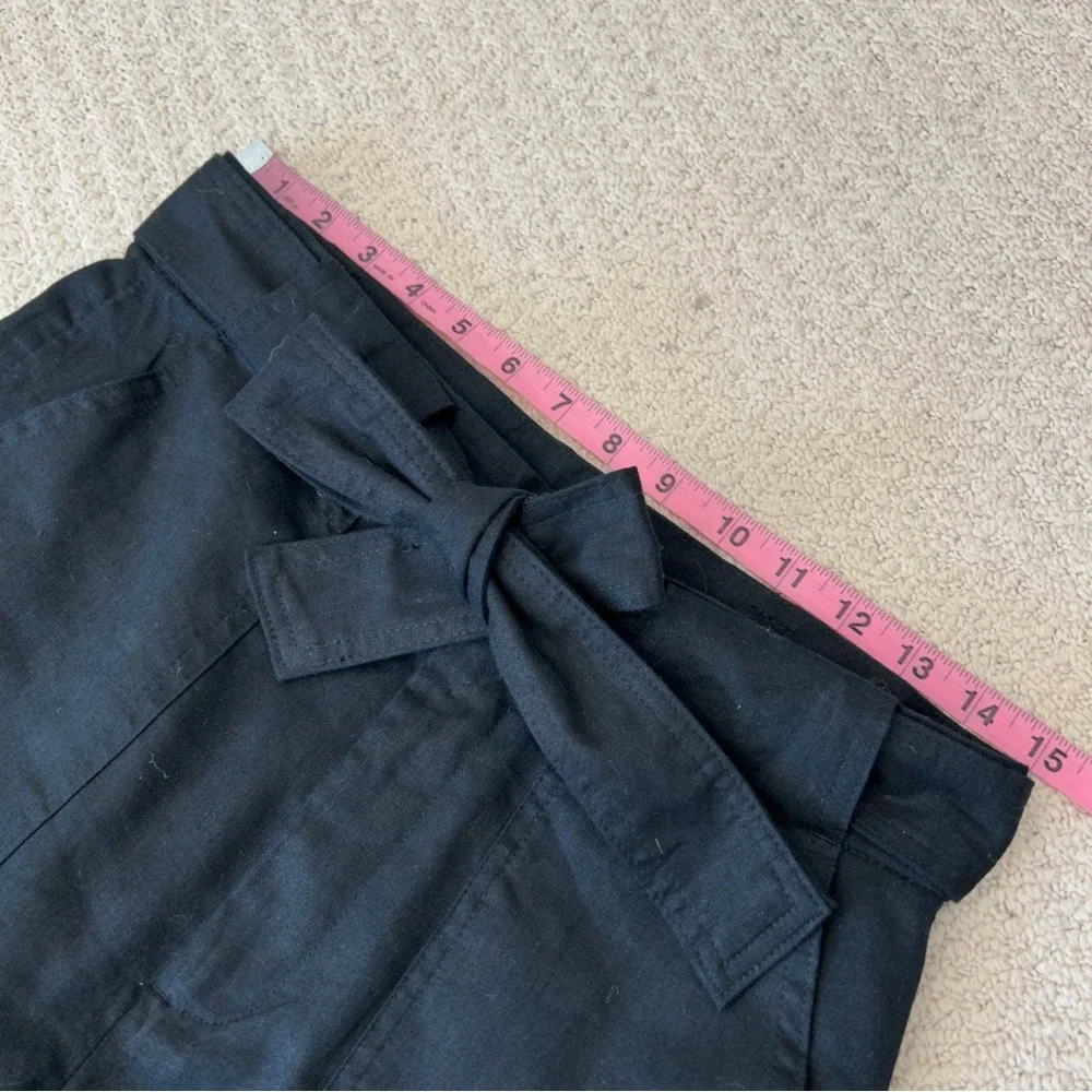 Banana Republic Black Linen Blend Belted Utility Pants